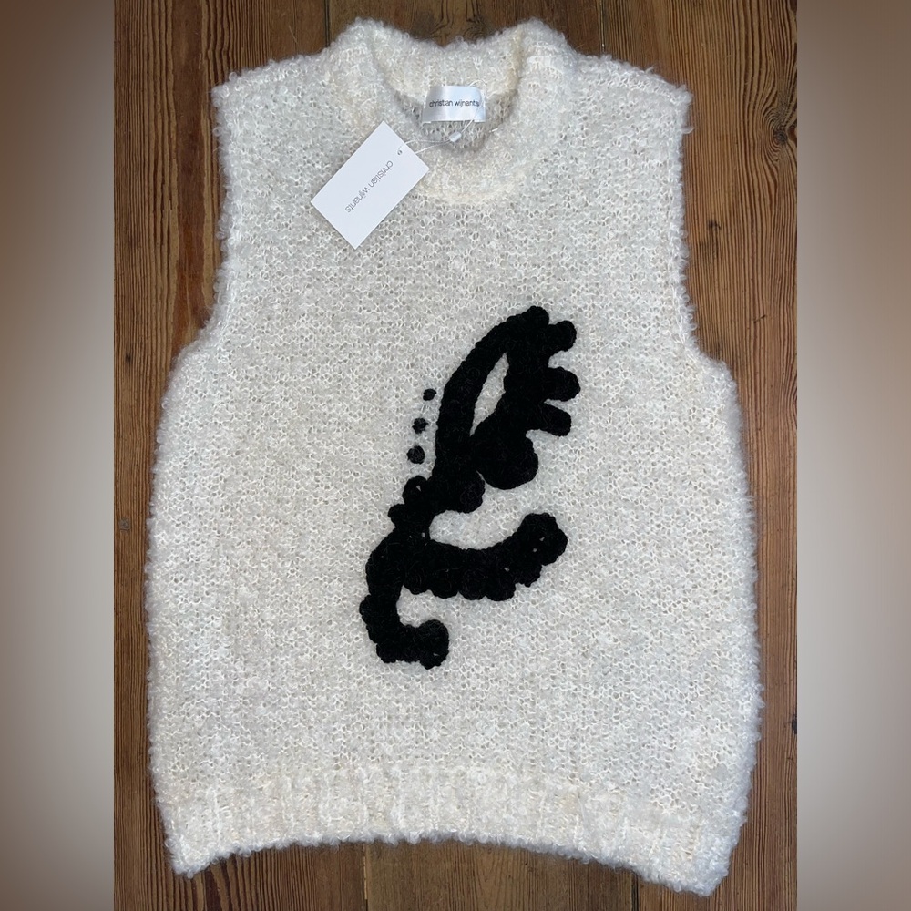 CHRISTIAN WIJNANTS | Black and White Sleeveless Sweater - Knitted Bouclé (Med.)